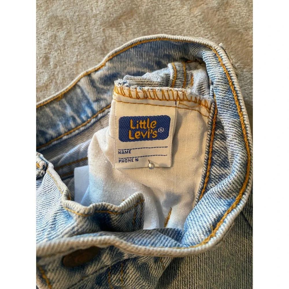 Levi's Jeans Kids 7 Slim Light Blue Orange Tab Vintage Made in USA 90s